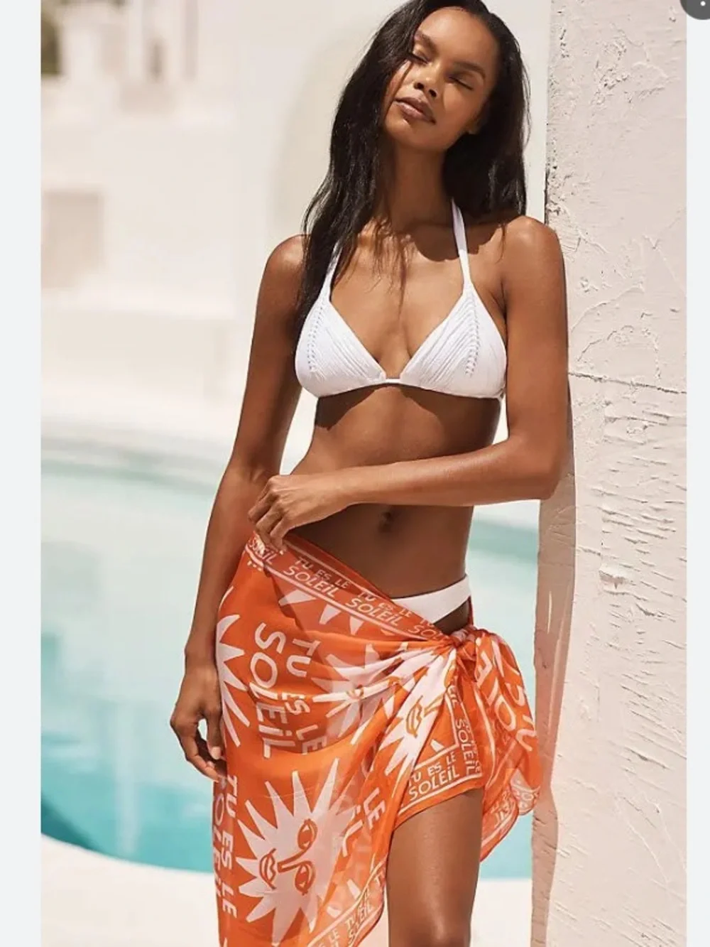 Anthropologie Soleil silk sarong scarf NWT